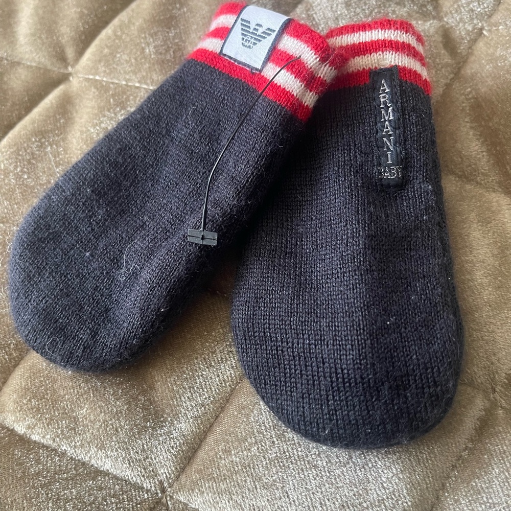 Armani baby mittens